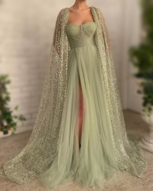 Sparkle Cape  Evening Gown