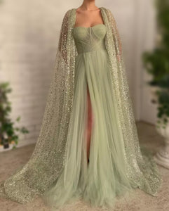 Sparkle Cape  Evening Gown