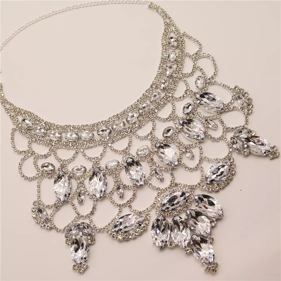 Crystal Water Drops Rhinestone Necklace