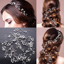 Load image into Gallery viewer, Bridal Crystal Pearl Hair Belt