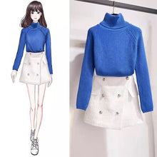 Load image into Gallery viewer, Knitted Sweater Skirt Two Piece Outfits