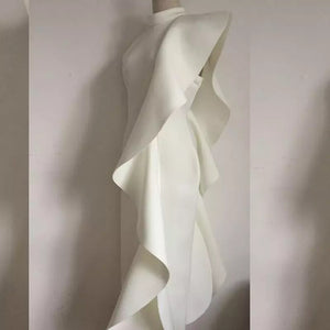 Elegant White Ruffles Bodycon Dress