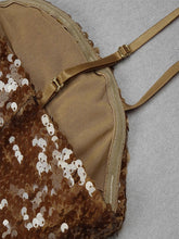 Cargar imagen en el visor de la galería, Coffee Flower Sequin Pie Dress