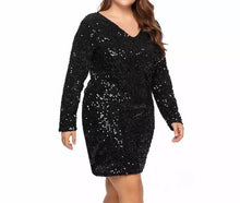 Load image into Gallery viewer, Large Size Sequin Dress