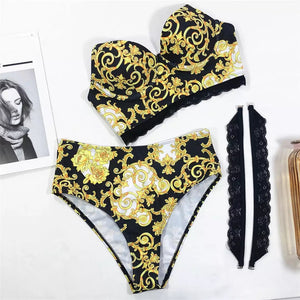 Bikini Set With Detachable Lace Straps