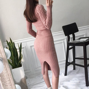 Turtlenek Warm Sweater Knitted Dress