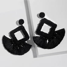 Load image into Gallery viewer, Beaded Tassel Drop Earrings