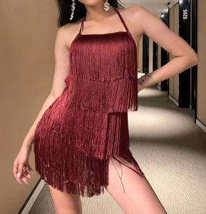 Tassel Fringe Halter Romper