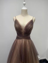 Cargar imagen en el visor de la galería, Mix Colour Chocolate Sparkle Prom Dress