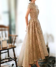 Load image into Gallery viewer, Lace Beaded High Neck Luxury Gowns