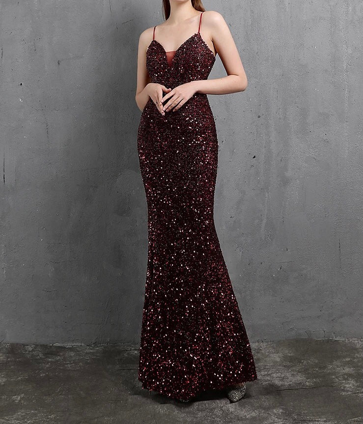 Sequin Fitted Mermaid Gown