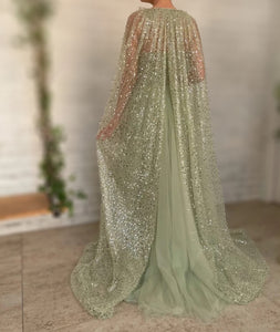 Sparkle Cape  Evening Gown
