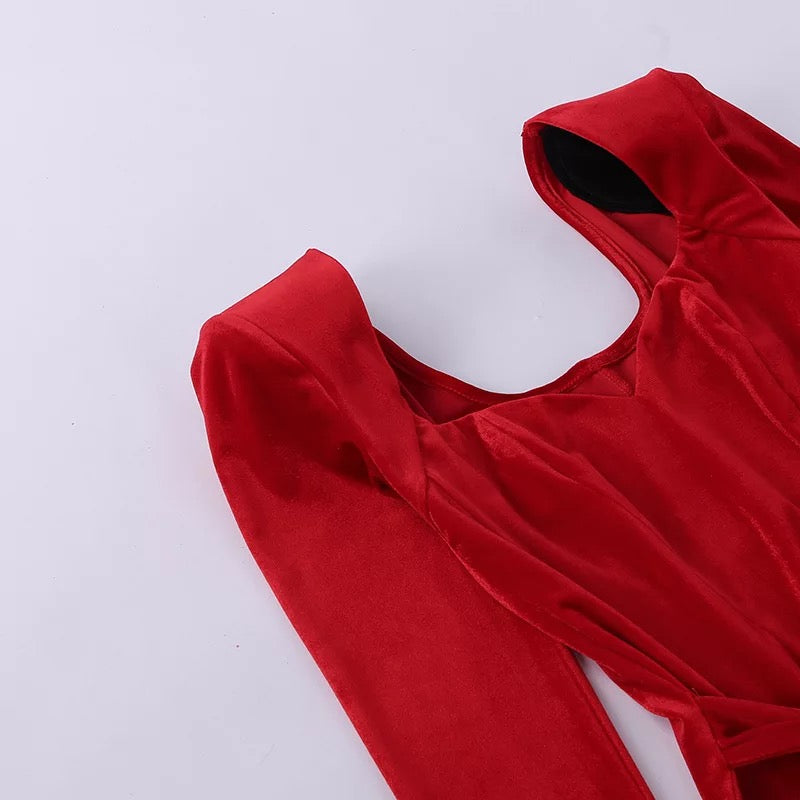 Velvet Slash Neck Gown