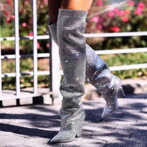 Rhinestone Embellished Boots