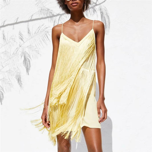 Tassel Spaghetti Strap Dress