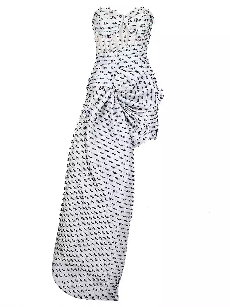 Long Drape Off Shoulder Mini Dress