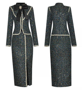 Bow Beading Two Pieces Set